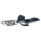 Dior Bobby Air Tag Oak Air Tag Case Key Holder Key Ring Gray Navy — view 4