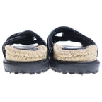 Dior Dtwist Cannage Lambskin Mule Logo Leather Sandals Black Beige — view 3