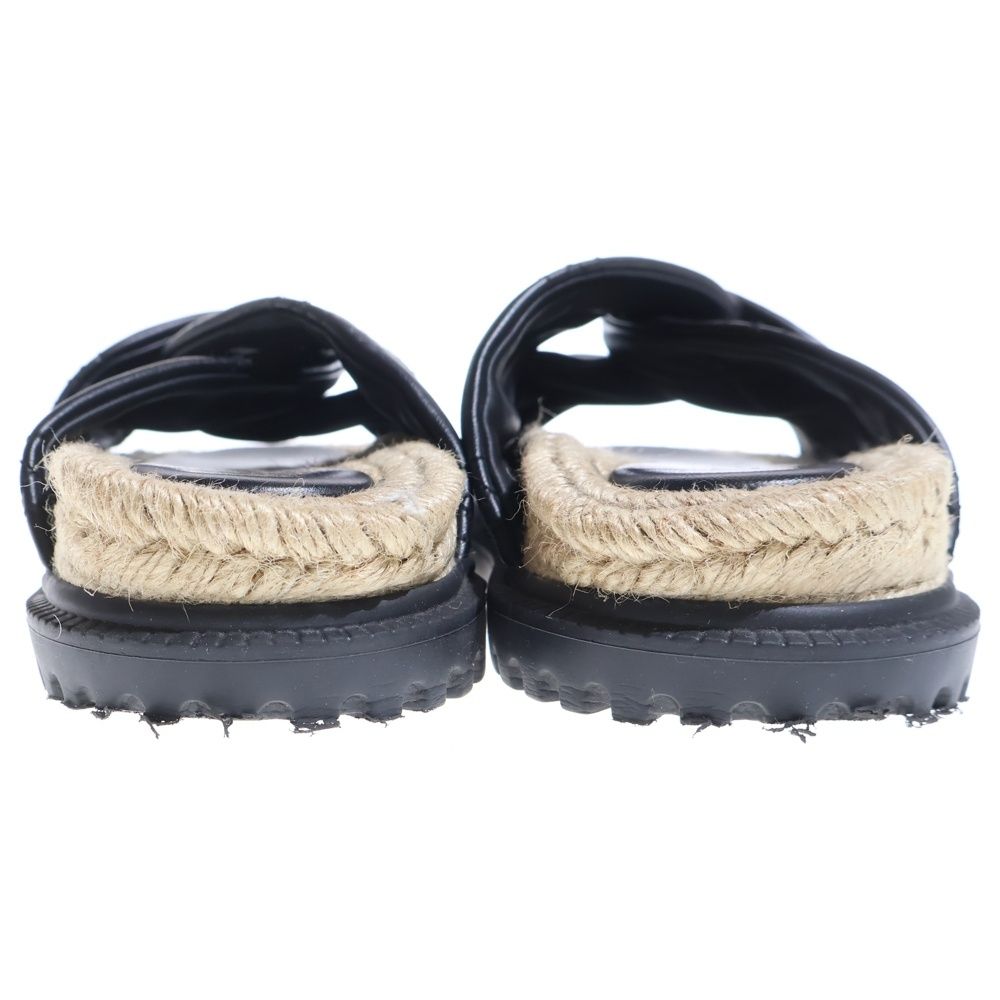 Dior Dtwist Cannage Lambskin Mule Logo Leather Sandals Black Beige — view 3
