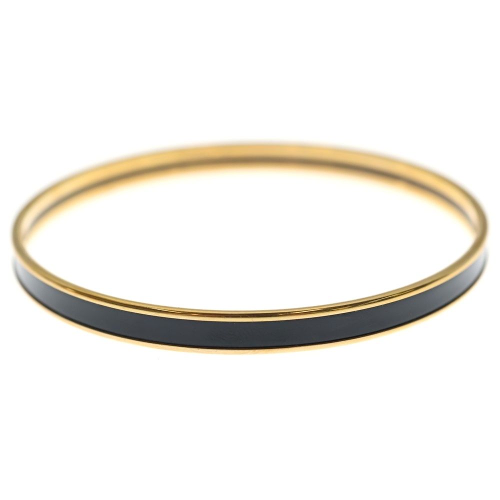Hermes Uni Bangle Bracelet Black Gold — view 3
