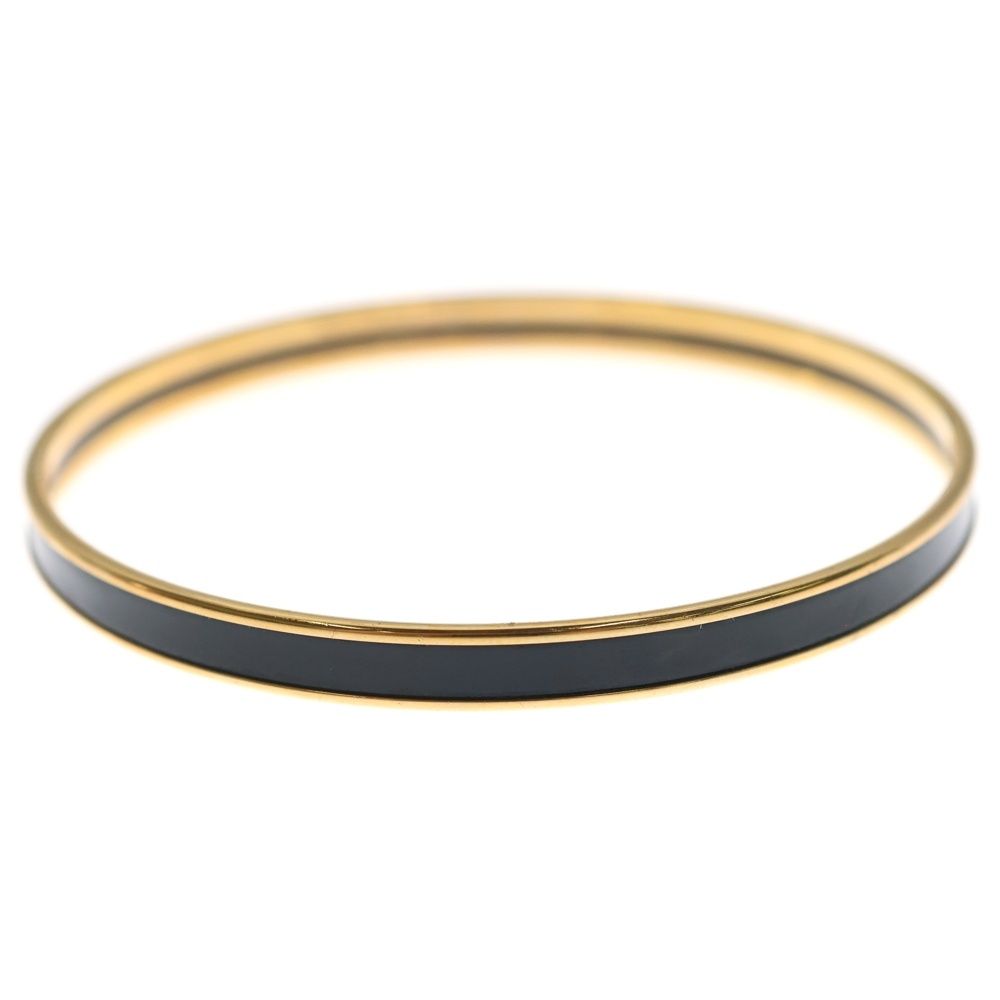 Hermes Uni Bangle Bracelet Black Gold — view 4