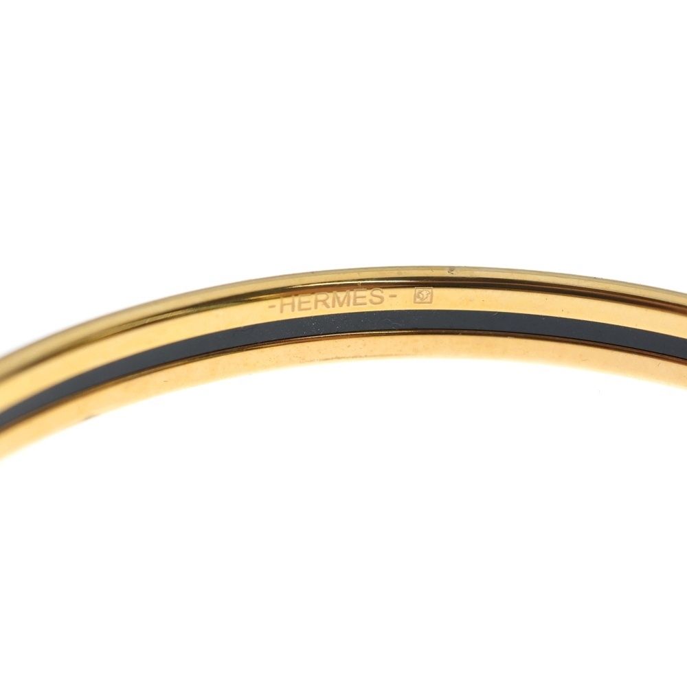Hermes Uni Bangle Bracelet Black Gold — view 5
