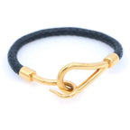 Hermes Jumbo Bracelet Leather Black Gold — view 5