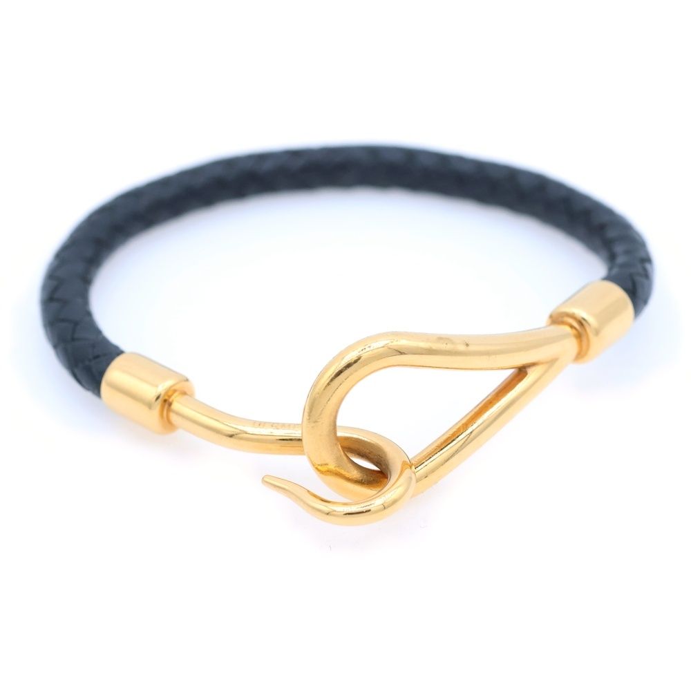 Hermes Jumbo Bracelet Leather Black Gold — view 5