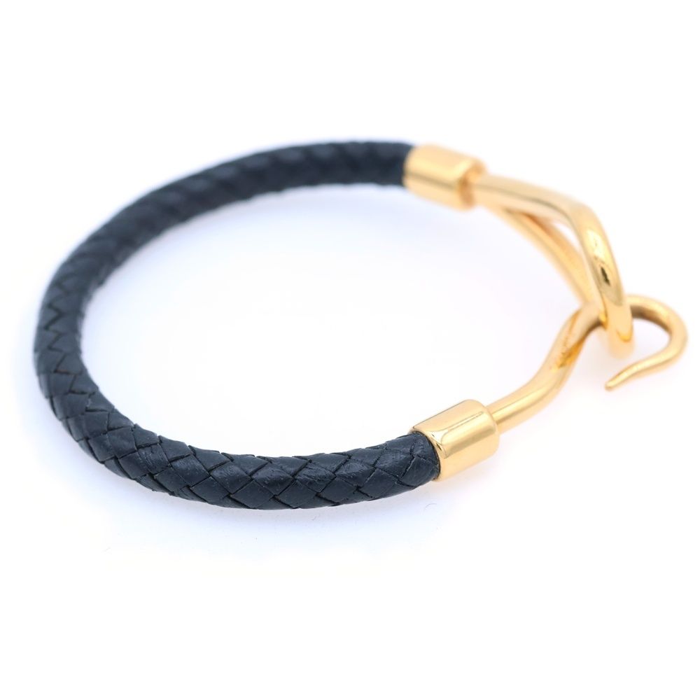 Hermes Jumbo Bracelet Leather Black Gold — view 3