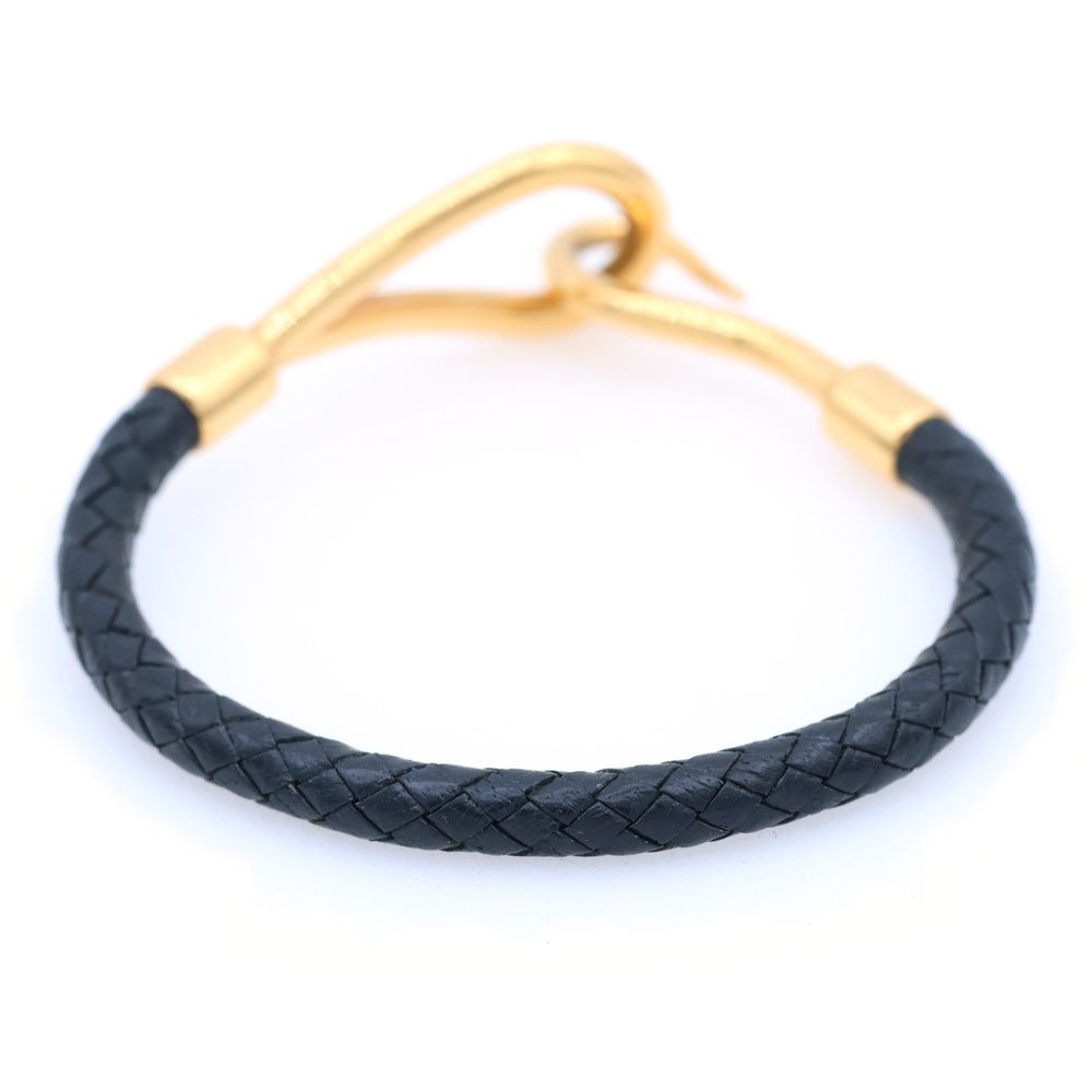 Hermes Jumbo Bracelet Leather Black Gold — view 2