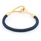 Hermes Jumbo Bracelet Leather Black Gold — view 2