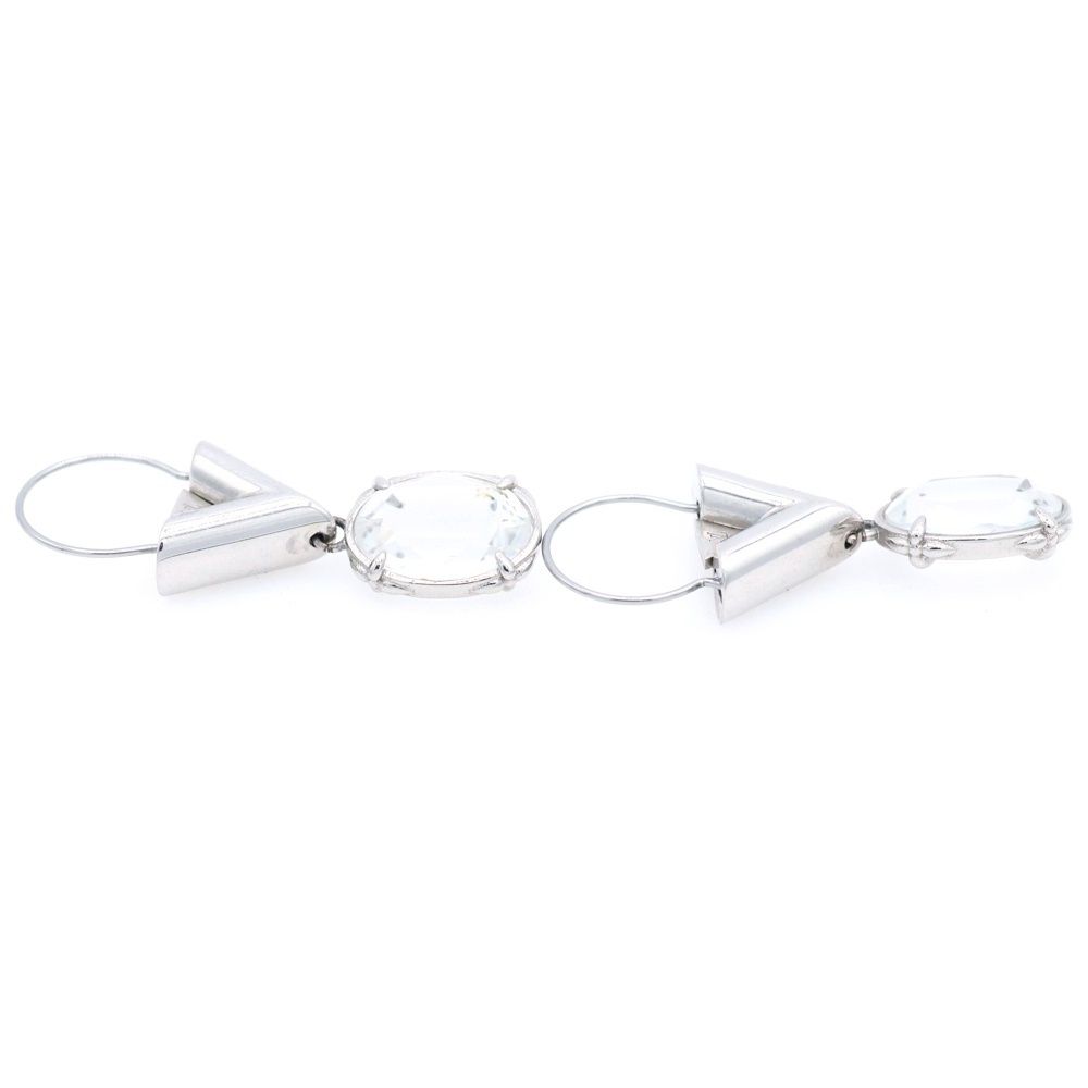 Louis Vuitton Four Palladium Crystal Earrings Silver — view 4