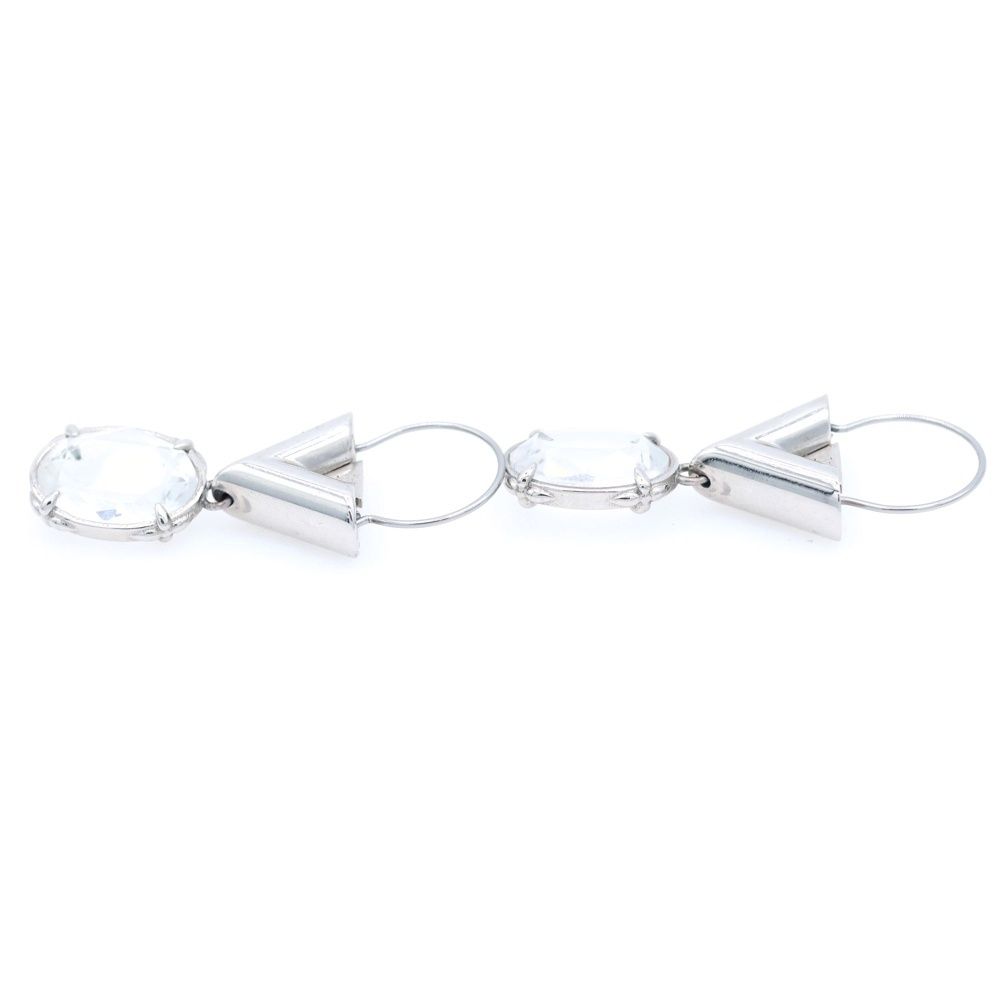 Louis Vuitton Four Palladium Crystal Earrings Silver — view 3