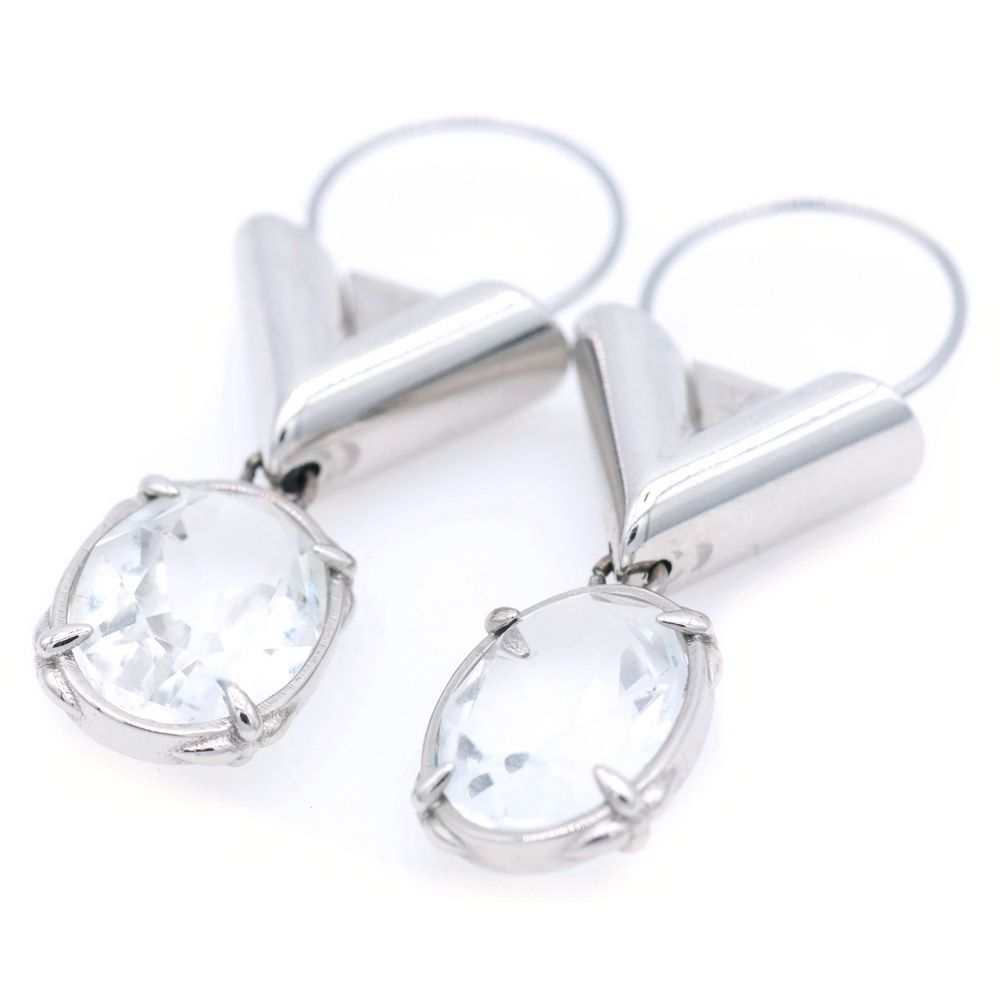 Louis Vuitton Four Palladium Crystal Earrings Silver — view 5