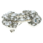 Chanel CC Logo Rhinestone Brooch Pin Badge Silver — view 4