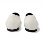 Chanel Loafers Leather Shoes White Black CC Logo Bicolor Flat — view 5