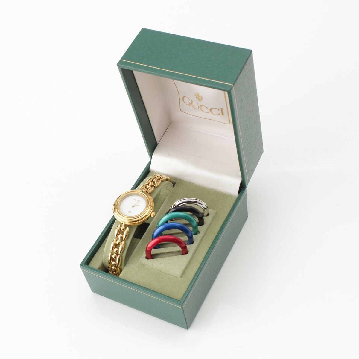 Gucci Change Bezel 5 Watch Quartz White Dial 11 12 Gold — view 2