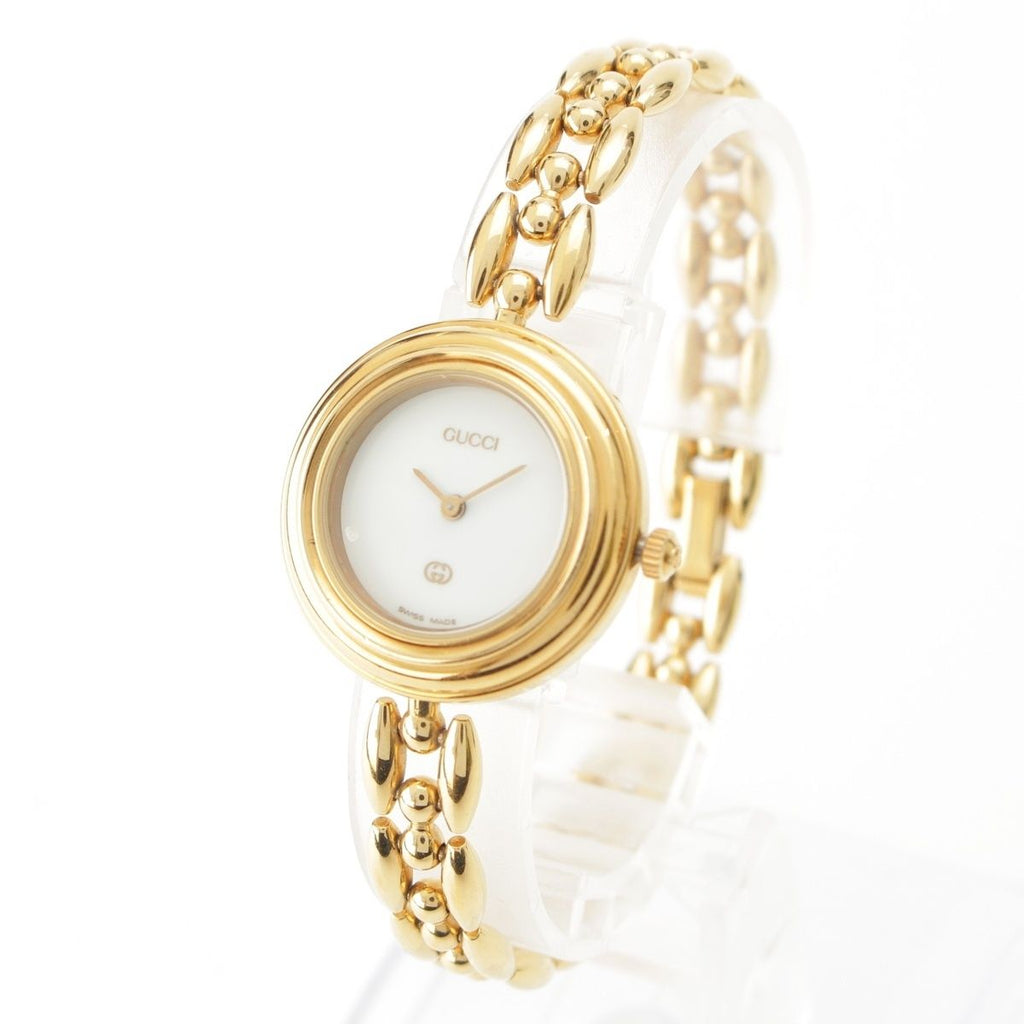 Gucci Change Bezel 5 Watch Quartz White Dial 11 12 Gold — view 3
