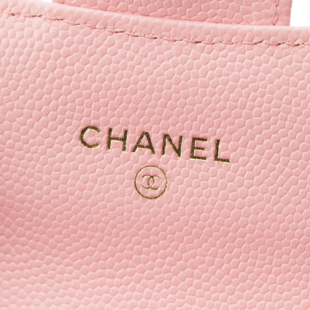 Chanel Caviar Leather Clutch Chain Pouch Quilted Shoulder Bag Pink — view 8