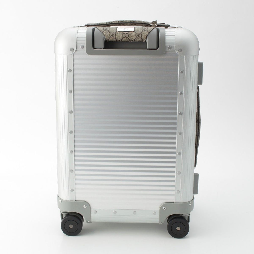 Gucci GG Supreme Canvas Aluminum Trolley Cabin Carry Case Suitcase Silver — view 5