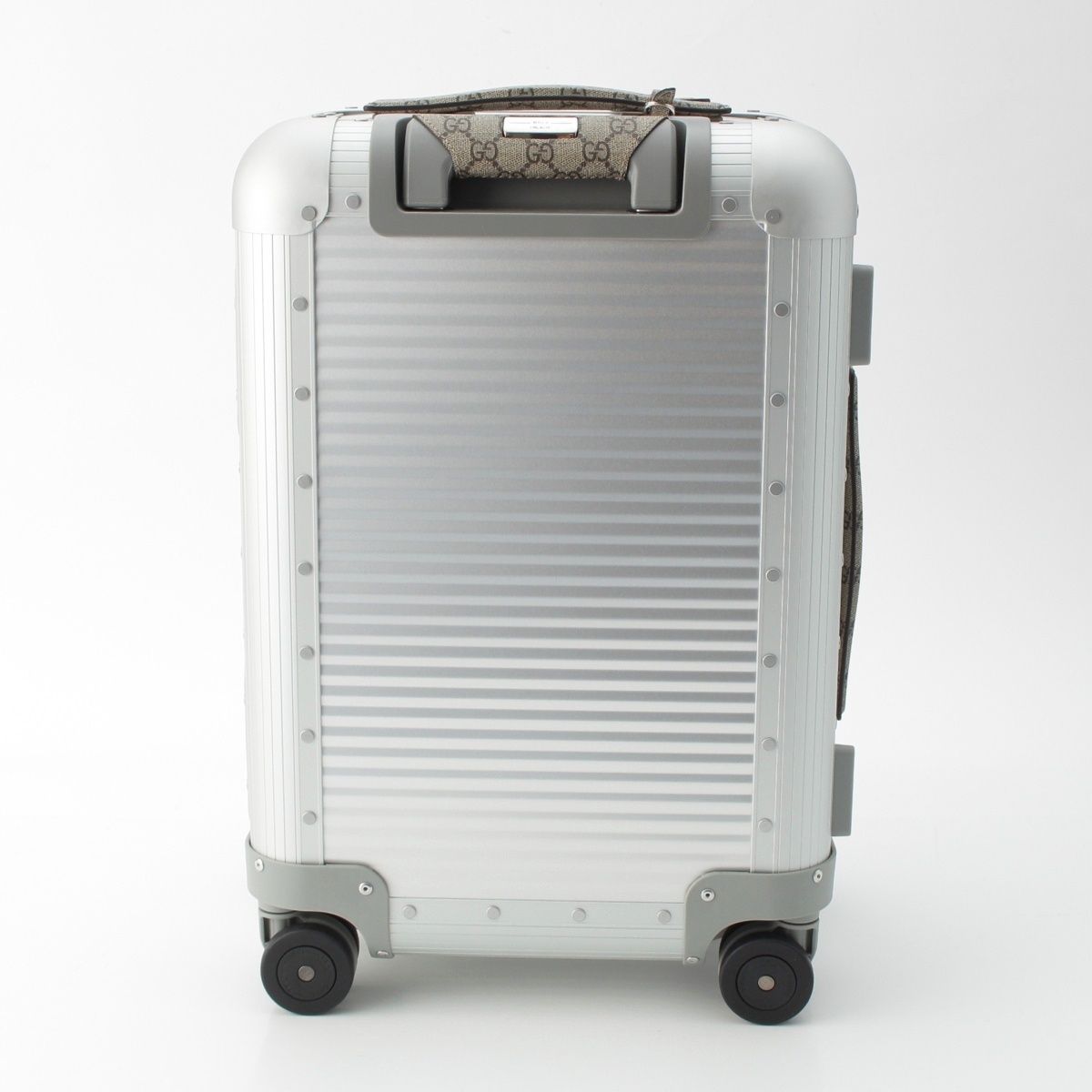 Gucci GG Supreme Canvas Aluminum Trolley Cabin Carry Case Suitcase Silver — view 5