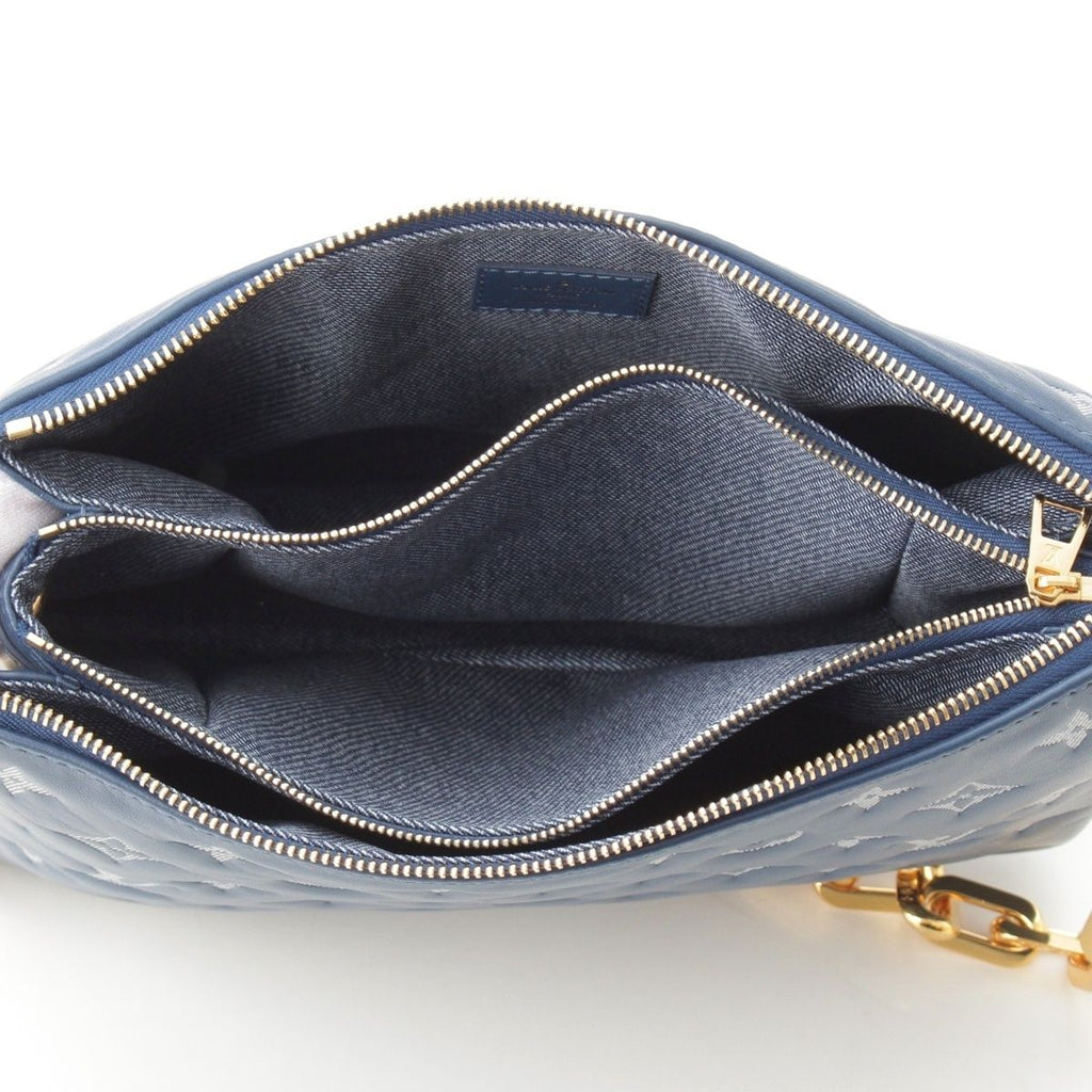 Louis Vuitton Monogram Cousin PM Clutch Shoulder Bag Blue Navy — view 7