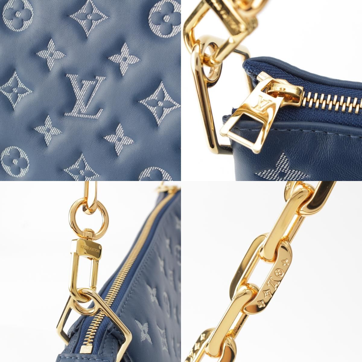 Louis Vuitton Monogram Cousin PM Clutch Shoulder Bag Blue Navy — view 9