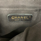 Chanel Backpack Tweed Lambskin Black Gold Quilted CC Logo Turnlock Chain — view 8