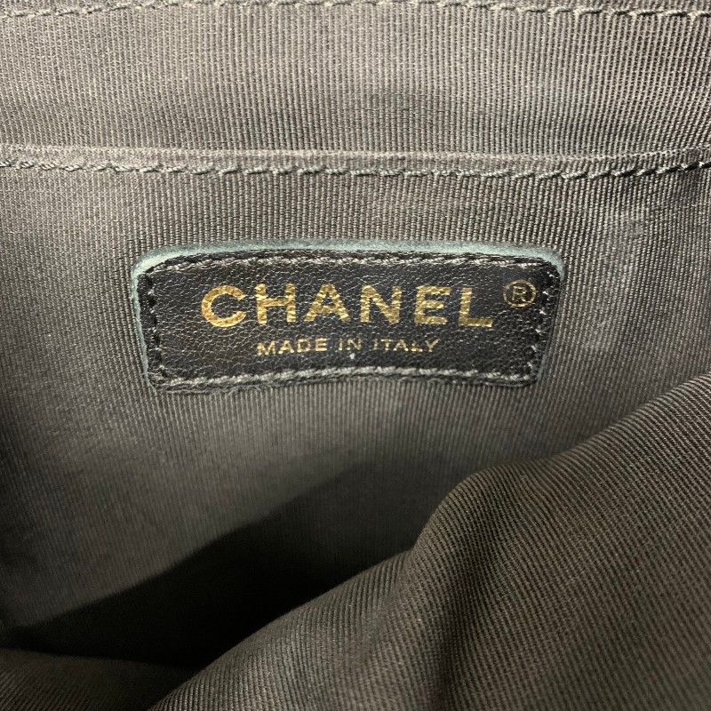 Chanel Backpack Tweed Lambskin Black Gold Quilted CC Logo Turnlock Chain — view 8