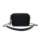 Chanel Shoulder Bag Black Gold CC Logo CC Filigree Quilted Chain — view 3
