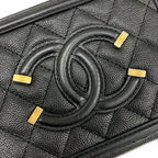 Chanel Shoulder Bag Black Gold CC Logo CC Filigree Quilted Chain — view 9