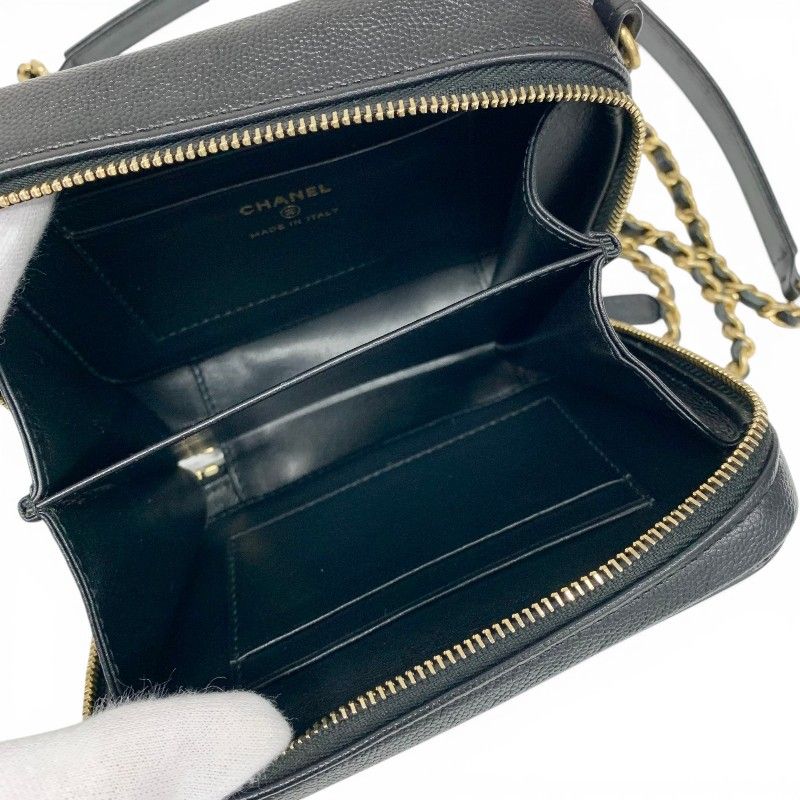 Chanel Shoulder Bag Black Gold CC Logo CC Filigree Quilted Chain — view 6