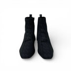 Hermes Duo Boots Short Shoes Fabric Black Knit Exlibris — view 2