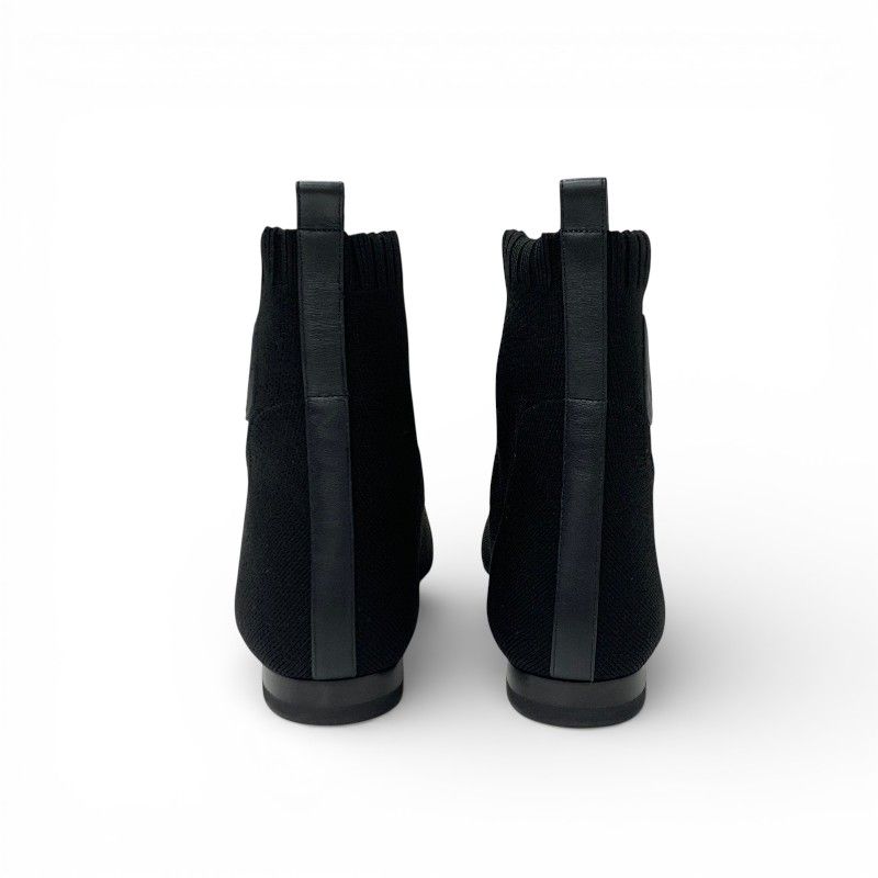 Hermes Duo Boots Short Shoes Fabric Black Knit Exlibris — view 5
