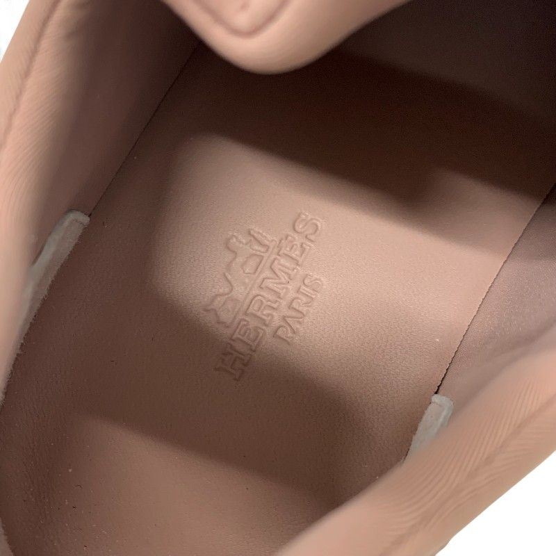 Hermes Just Sneakers Shoes Suede Fabric Pink Black White — view 7