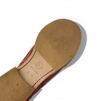 Chanel Loafers Leather Shoes Patent Red Silver CC Logo Turnlock — view 8