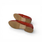 Chanel Loafers Leather Shoes Patent Red Silver CC Logo Turnlock — view 6