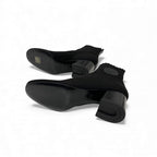 Hermes Voltige Boots Short Shoes Fabric Leather Black Knit — view 6