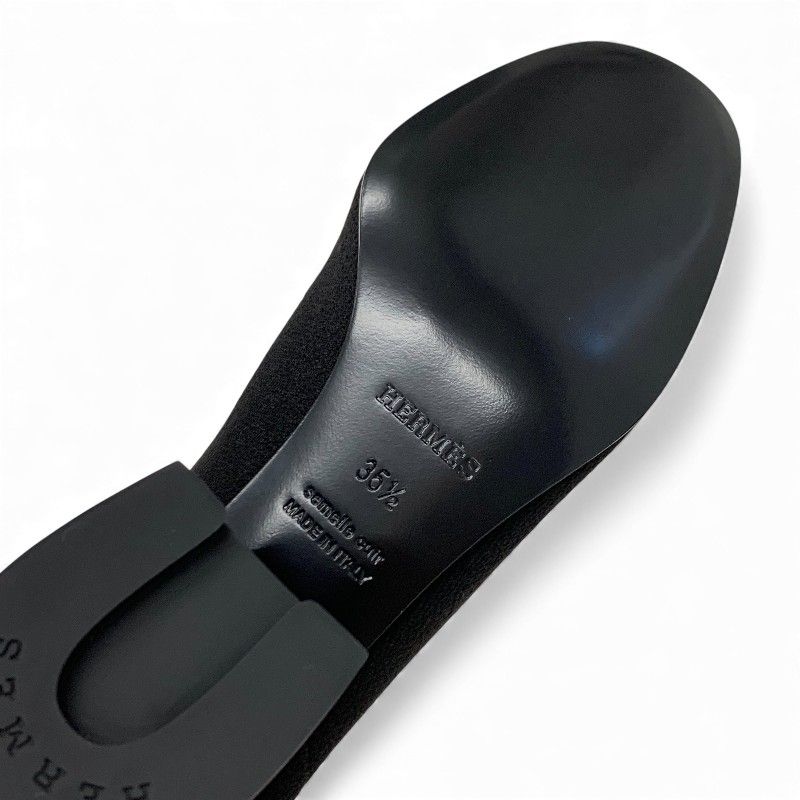 Hermes Voltige Boots Short Shoes Fabric Leather Black Knit — view 8