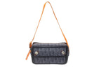 Dior Bag Orange Navy Denim Leather Silver