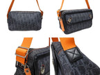 Dior Bag Orange Navy Denim Leather Silver — view 3