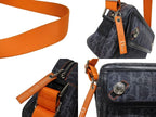 Dior Bag Orange Navy Denim Leather Silver — view 4