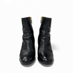 Dior D-town Short Boots Shoes Leather Black Gold Logo — view 2