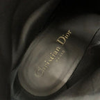 Dior D-town Short Boots Shoes Leather Black Gold Logo — view 7