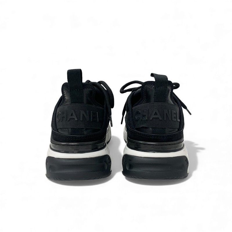 Chanel Sneakers Shoes Suede Leather Black Logo CC — view 5