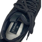 Chanel Sneakers Shoes Suede Leather Black Logo CC — view 7