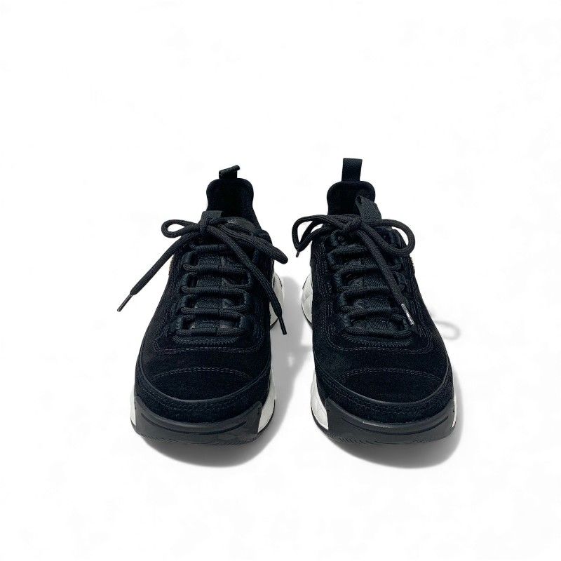 Chanel Sneakers Shoes Suede Leather Black Logo CC — view 2