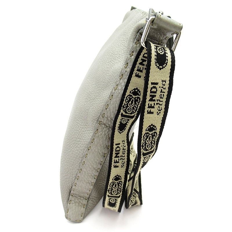 Fendi Selleria Shoulder Bag Leather Gray — view 5