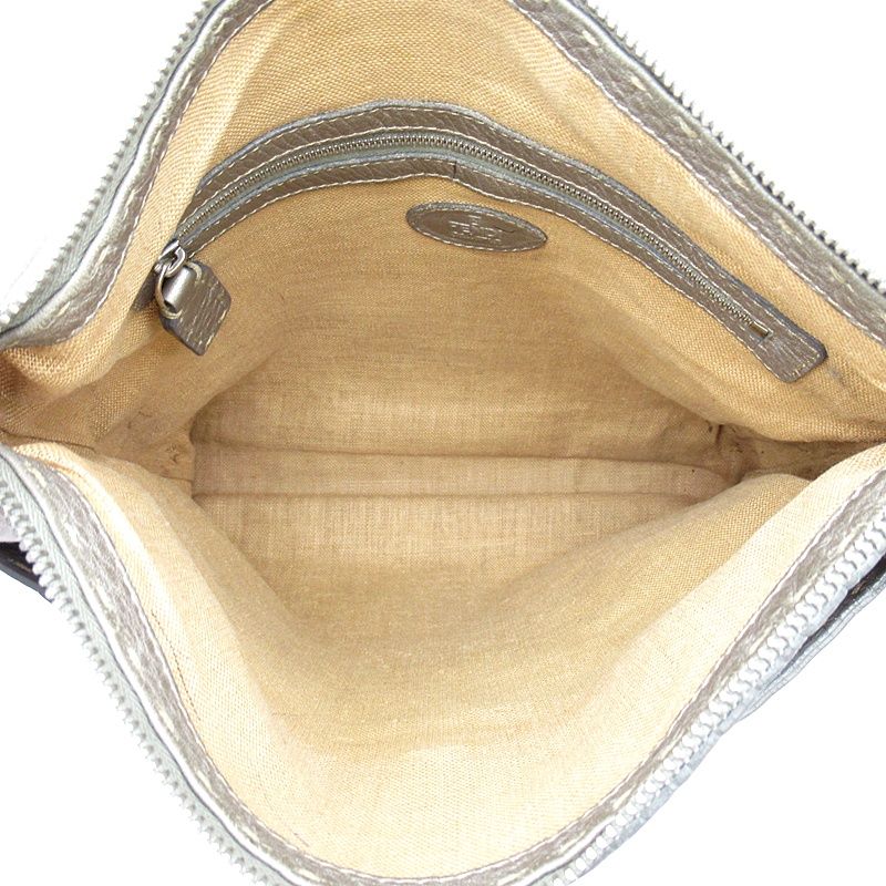 Fendi Selleria Shoulder Bag Leather Gray — view 7