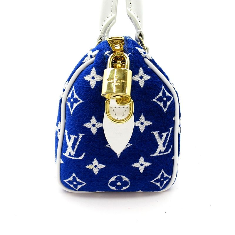 Louis Vuitton Speedy Bandouliere 20 Monogram Jacquard Boston Bag Blue White — view 5