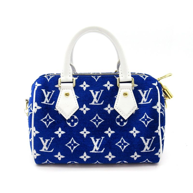 Louis Vuitton Speedy Bandouliere 20 Monogram Jacquard Boston Bag Blue White — view 4