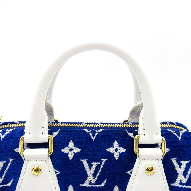 Louis Vuitton Speedy Bandouliere 20 Monogram Jacquard Boston Bag Blue White — view 2