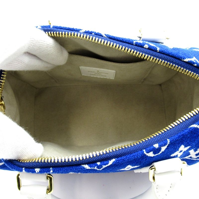 Louis Vuitton Speedy Bandouliere 20 Monogram Jacquard Boston Bag Blue White — view 7