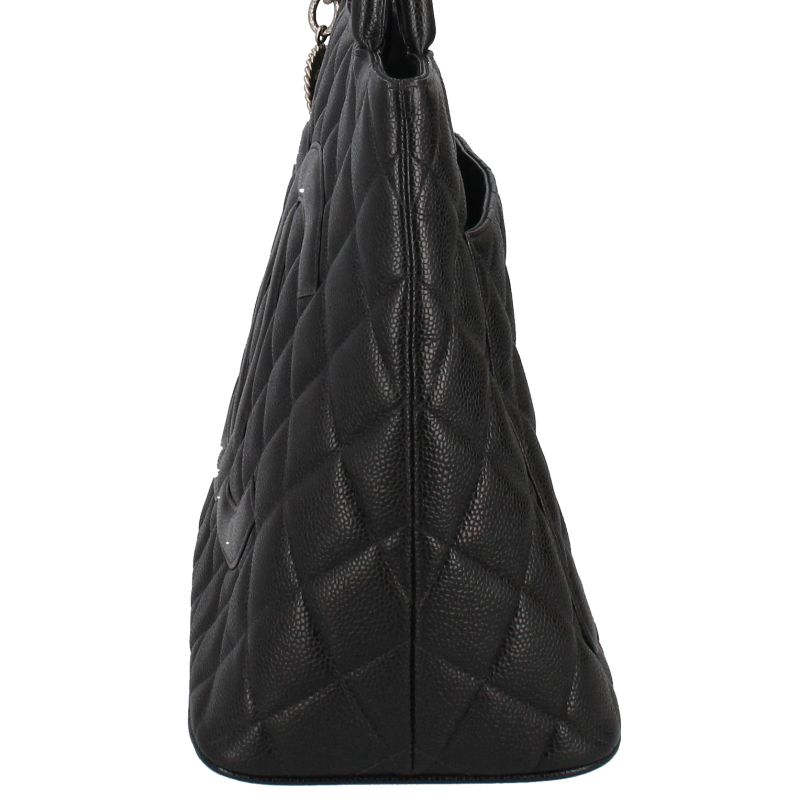 Chanel Medallion Tote Caviar Leather Handbag Black — view 2